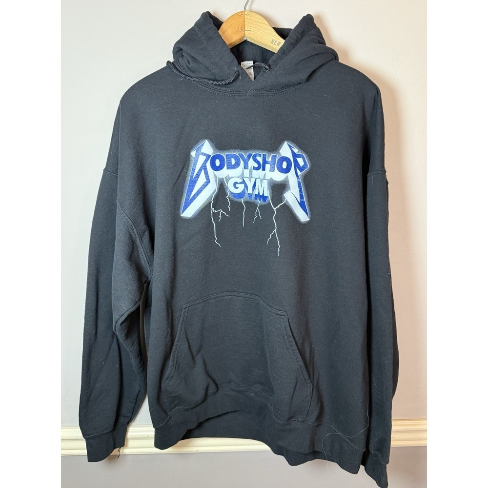 Body shop Gym Weightlifting Body Building Hoodie Sweatshirt Black XL Gildan